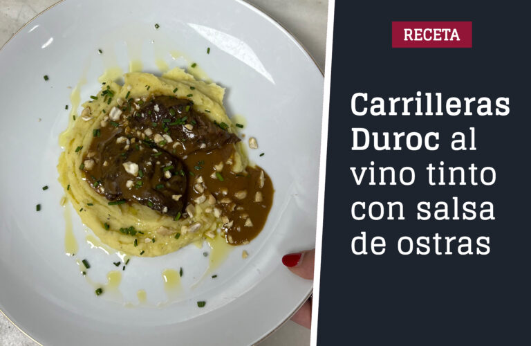Receta carrilleras de cerdo Duroc al vino tinto con salsa de ostras