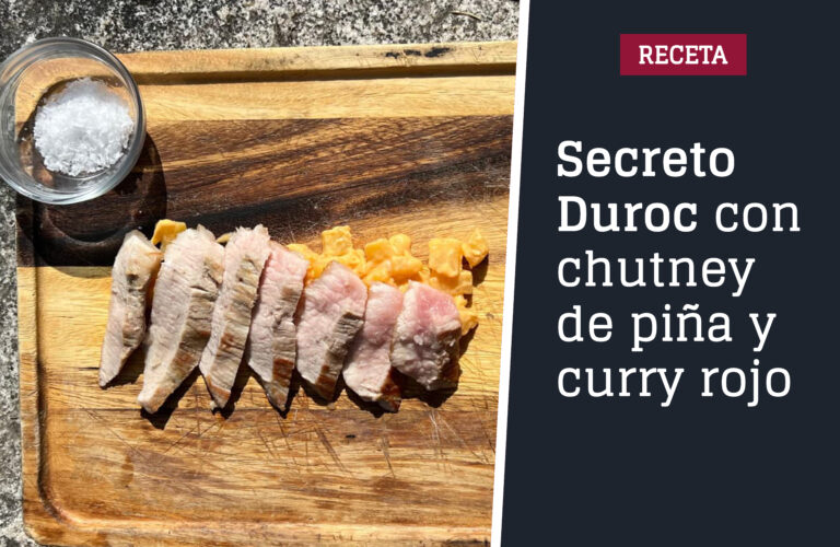 Receta secreto Duroc con chutney de piña y curry rojo